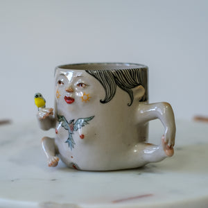 Lady Mug with Bird