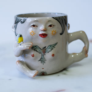 Lady Mug with Bird