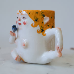 Lady Mug with Bird Friend