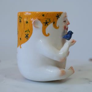 Lady Mug with Bird Friend