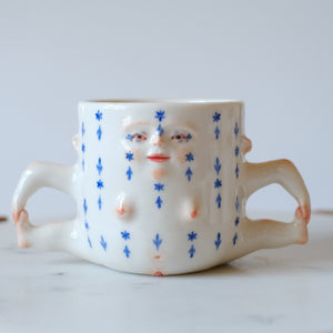 Blue and White Lady Mug