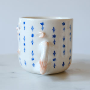 Blue and White Lady Mug