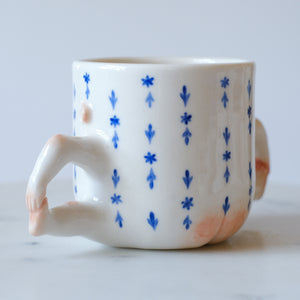 Blue and White Lady Mug