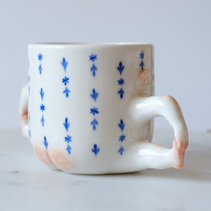 Blue and White Lady Mug