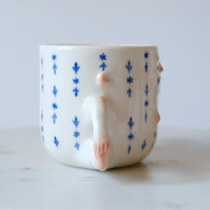 Blue and White Lady Mug