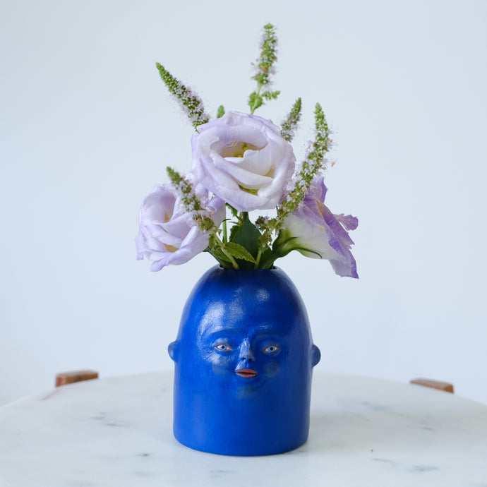 Blue Face Vase